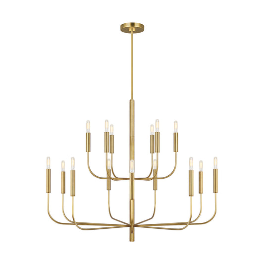 Brianna 15 Light Chandelier in Burnished Brass