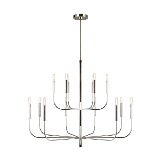 Brianna 15 Light Chandelier in Polished Nickel