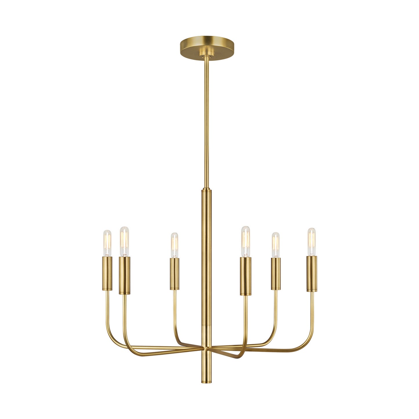 Brianna Six Light Chandelier in Burnished Brass