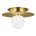 Nodes One Light Flush Mount in Burnished Brass