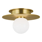 Nodes One Light Flush Mount in Burnished Brass