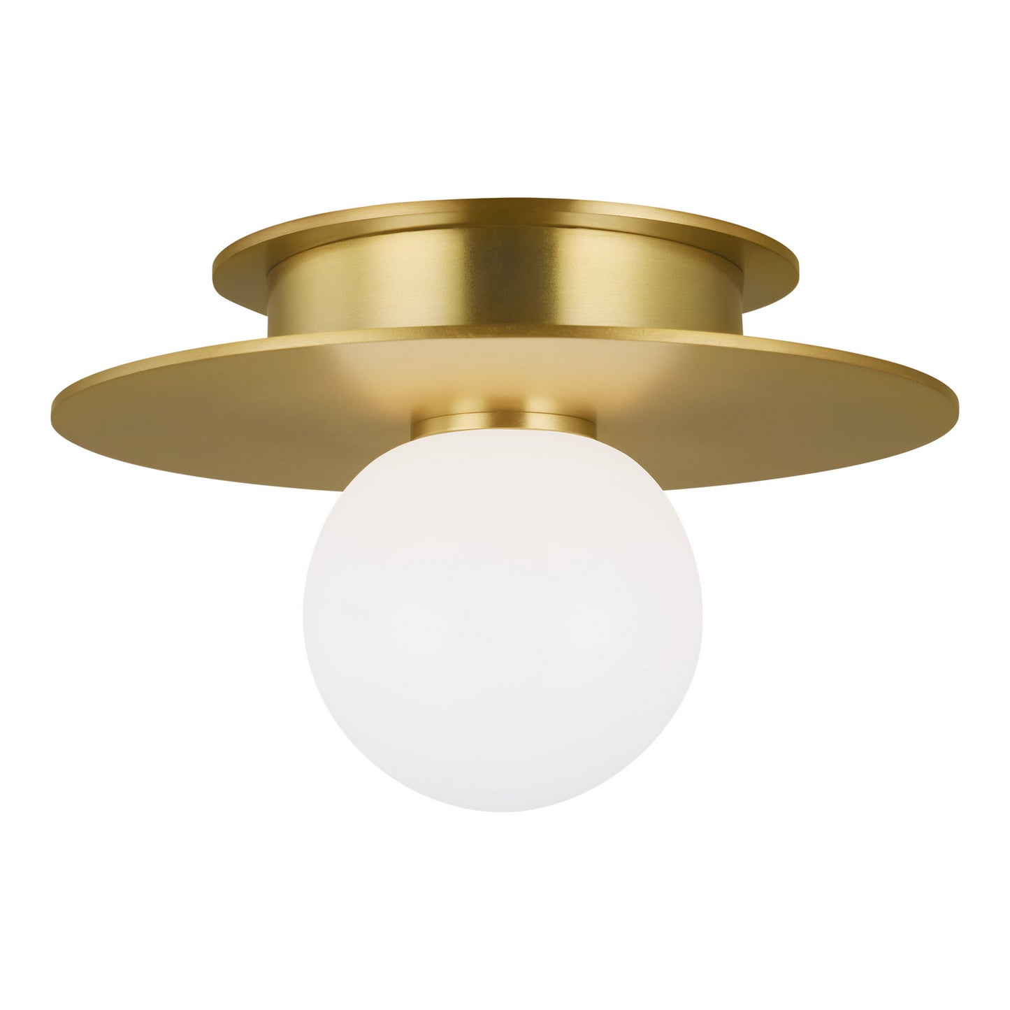 Nodes One Light Flush Mount in Burnished Brass