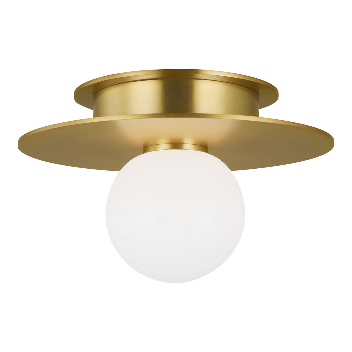 Nodes One Light Flush Mount in Burnished Brass