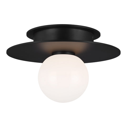Nodes One Light Flush Mount in Midnight Black