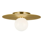 Nodes One Light Flush Mount in Burnished Brass