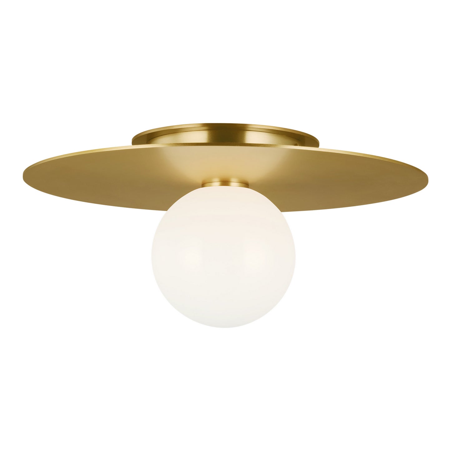 Nodes One Light Flush Mount in Burnished Brass