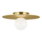 Nodes One Light Flush Mount in Burnished Brass