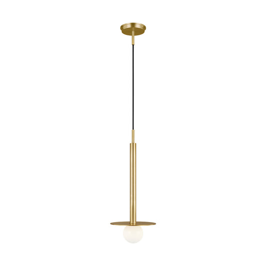 Nodes One Light Pendant in Burnished Brass