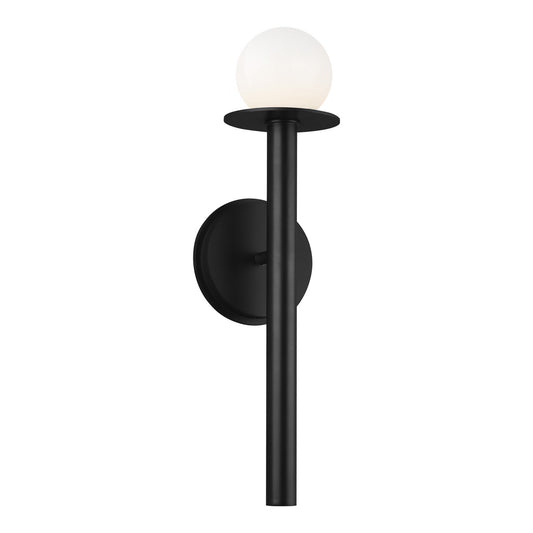 Nodes One Light Wall Sconce in Midnight Black