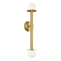 Nodes Two Light Wall Sconce in Burnished Brass