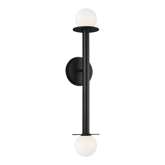 Nodes Two Light Wall Sconce in Midnight Black