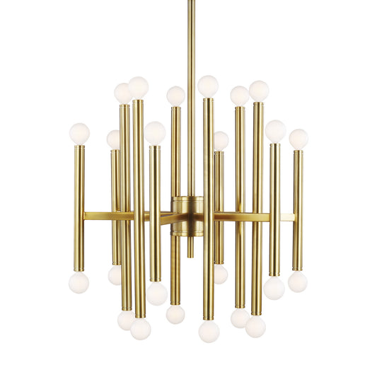 Beckham Modern 24 Light Chandelier in Burnished Brass
