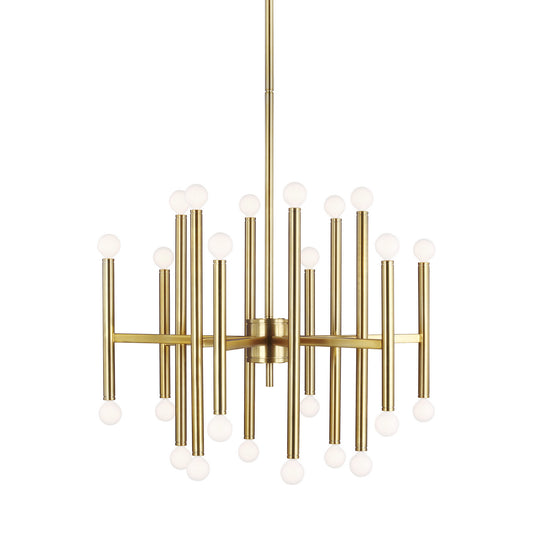 Beckham Modern 24 Light Chandelier in Burnished Brass