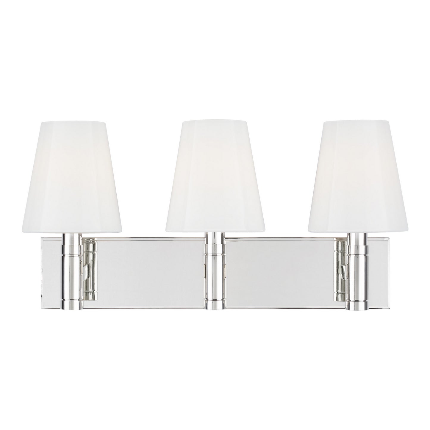 Beckham Classic Three Light Vanity in Polished Nickel