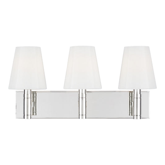 Beckham Classic Three Light Vanity in Polished Nickel