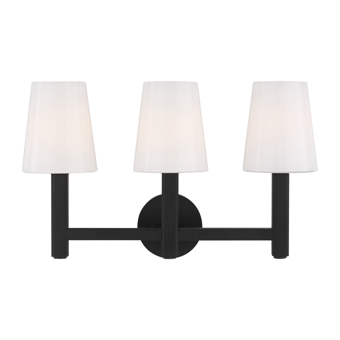Logan Three Light Vanity in Aged Iron