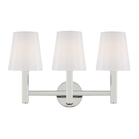 Logan Three Light Vanity in Polished Nickel
