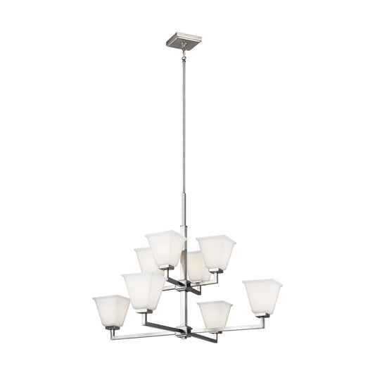 Ellis Harper Eight Light Chandelier in Brushed Nickel