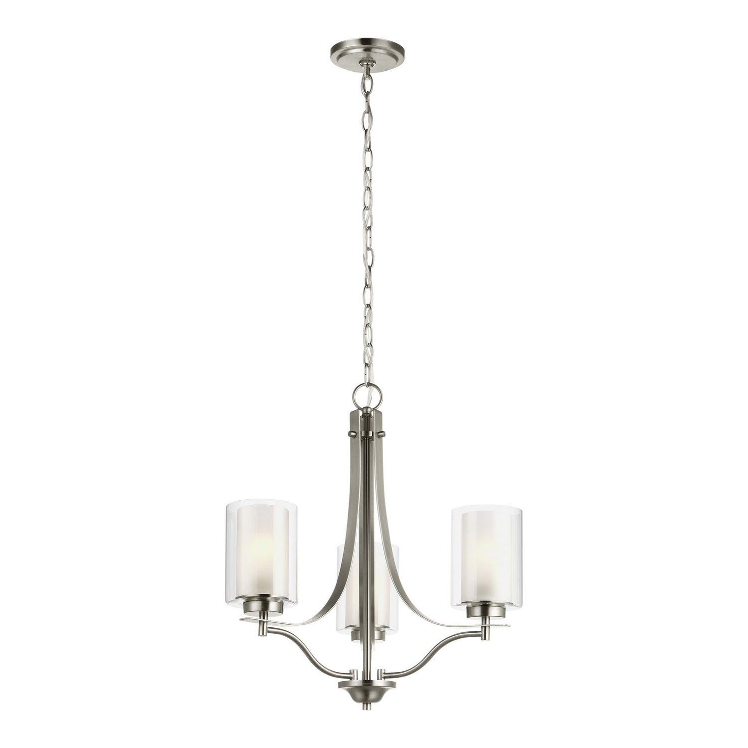 Generation Lighting - 3137303-962 - Three Light Chandelier - Elmwood Park - Brushed Nickel