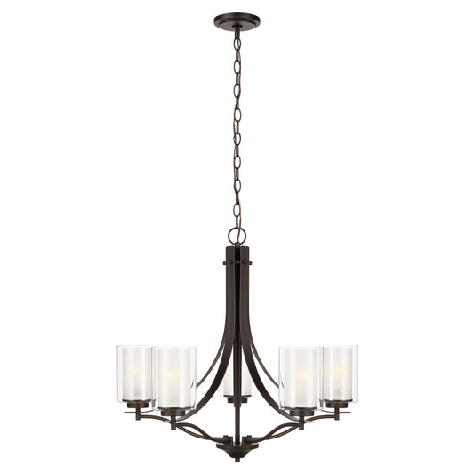 Elmwood Park Five Light Chandelier in Bronze