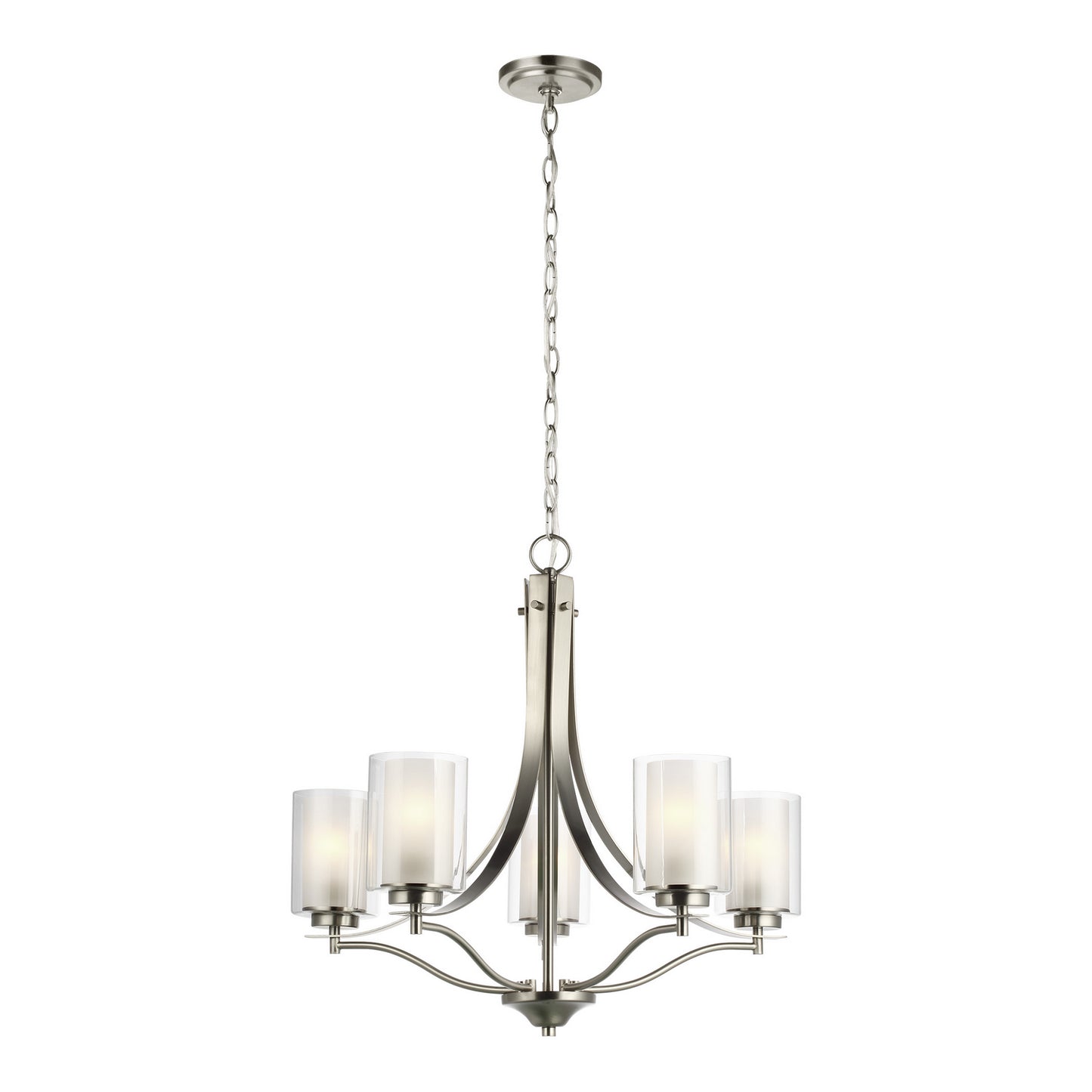 Generation Lighting - 3137305-962 - Five Light Chandelier - Elmwood Park - Brushed Nickel
