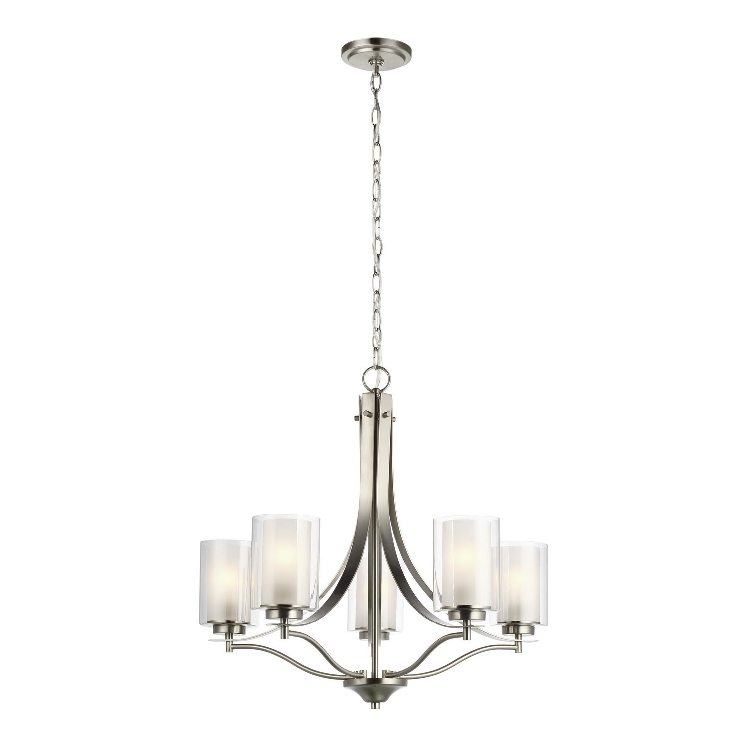 Generation Lighting - 3137305-962 - Five Light Chandelier - Elmwood Park - Brushed Nickel