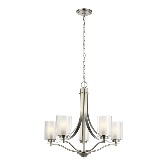 Generation Lighting - 3137305-962 - Five Light Chandelier - Elmwood Park - Brushed Nickel