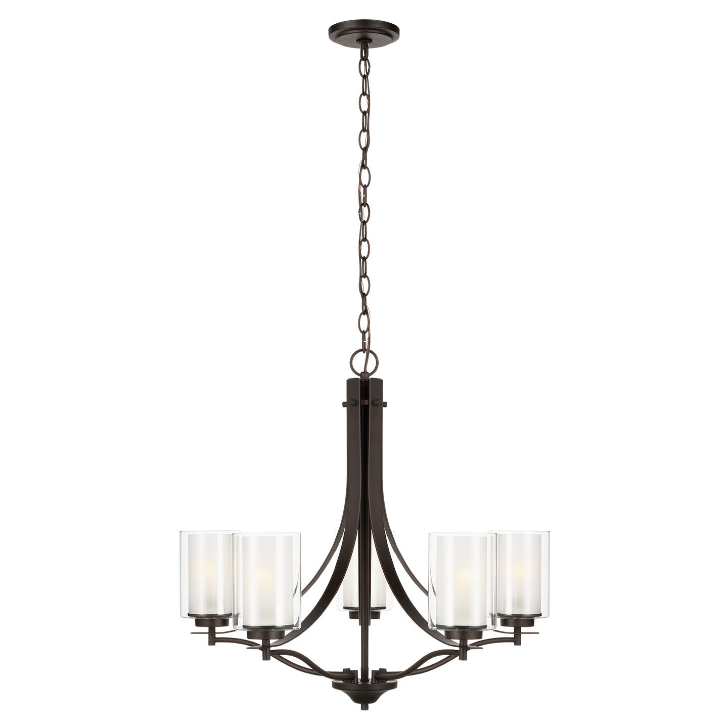 Elmwood Park Five Light Chandelier in Bronze