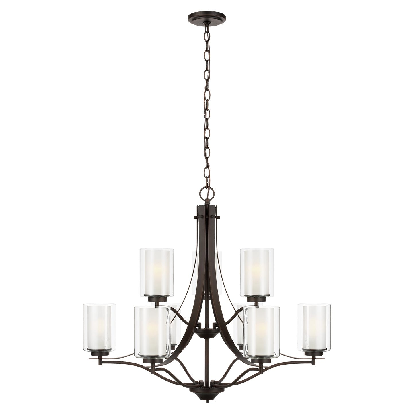 Elmwood Park Nine Light Chandelier in Bronze