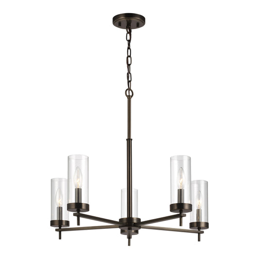 Zire Five Light Chandelier in Brushed Oil Rubbed Bronze