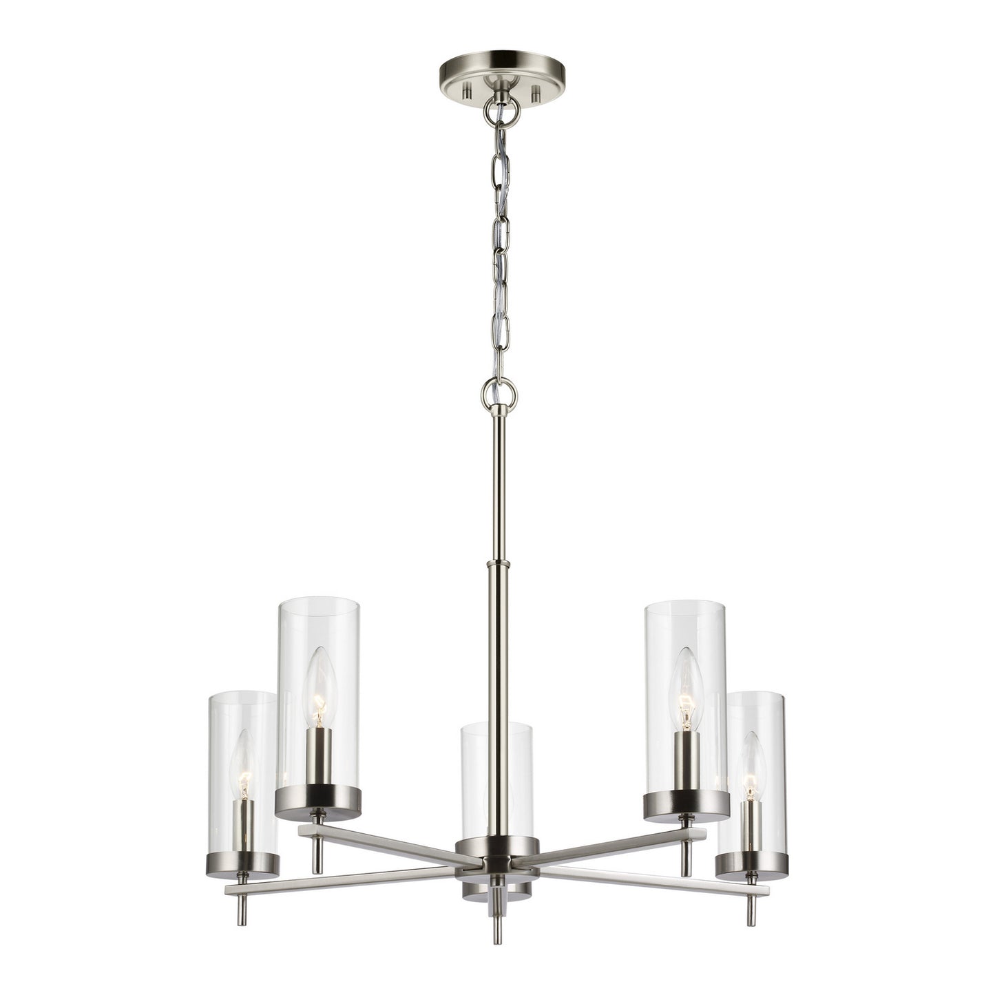 Zire Five Light Chandelier in Brushed Nickel