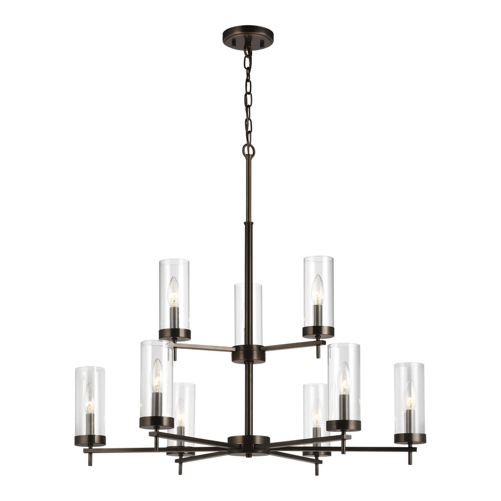 Zire Nine Light Chandelier in Brushed Oil Rubbed Bronze
