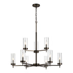 Zire Nine Light Chandelier in Brushed Oil Rubbed Bronze