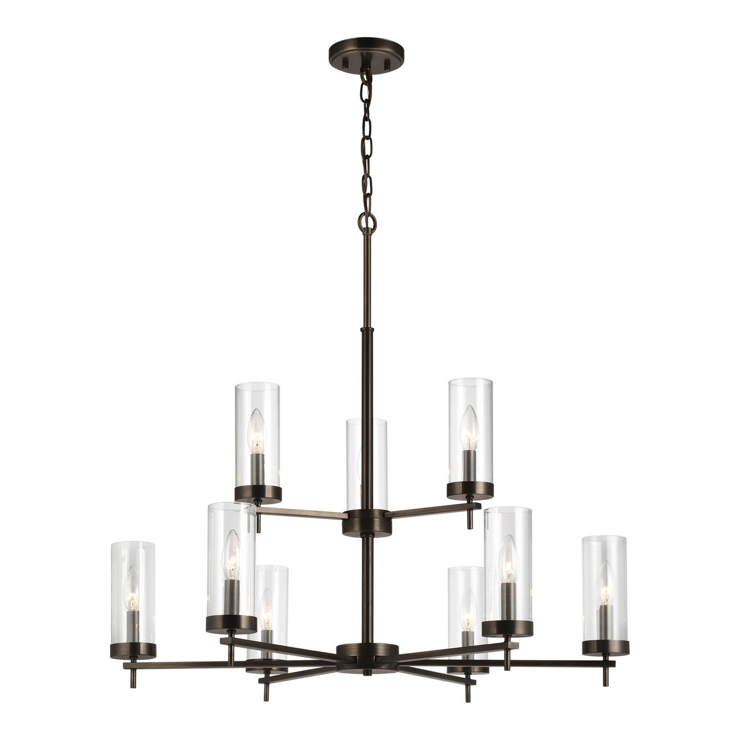 Zire Nine Light Chandelier in Brushed Oil Rubbed Bronze