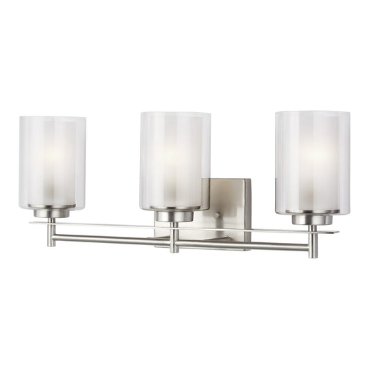 Generation Lighting - 4437303-962 - Three Light Wall / Bath - Elmwood Park - Brushed Nickel