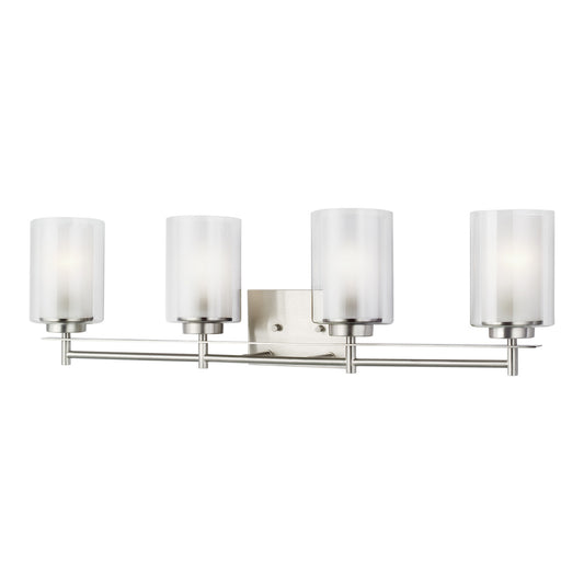 Generation Lighting - 4437304EN3-962 - Four Light Wall / Bath - Elmwood Park - Brushed Nickel