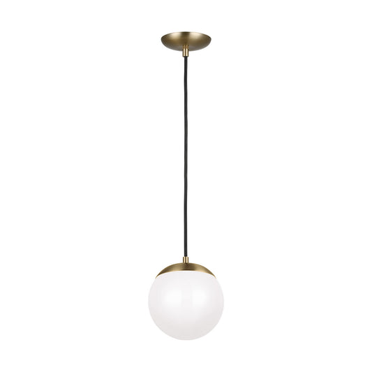 Leo - Hanging Globe LED Pendant in Satin Brass