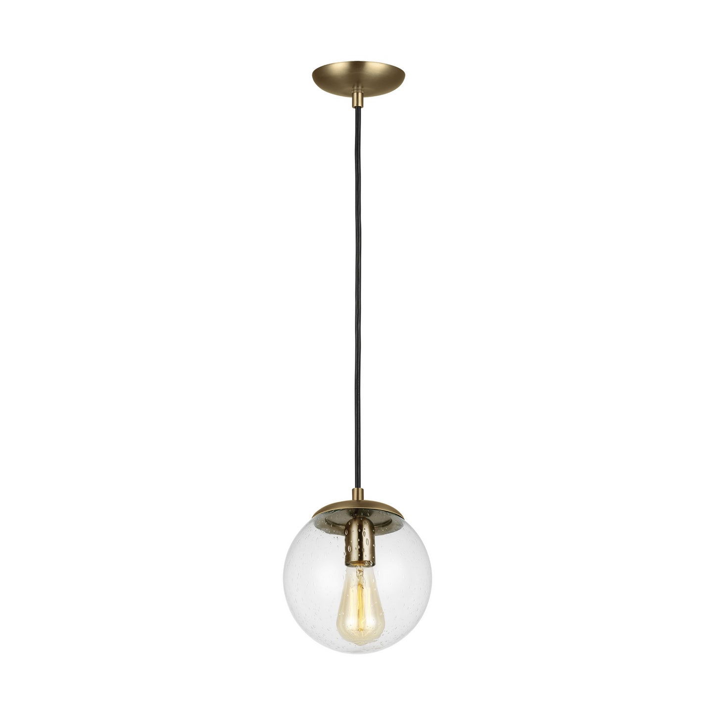 Leo - Hanging Globe One Light Pendant in Satin Brass