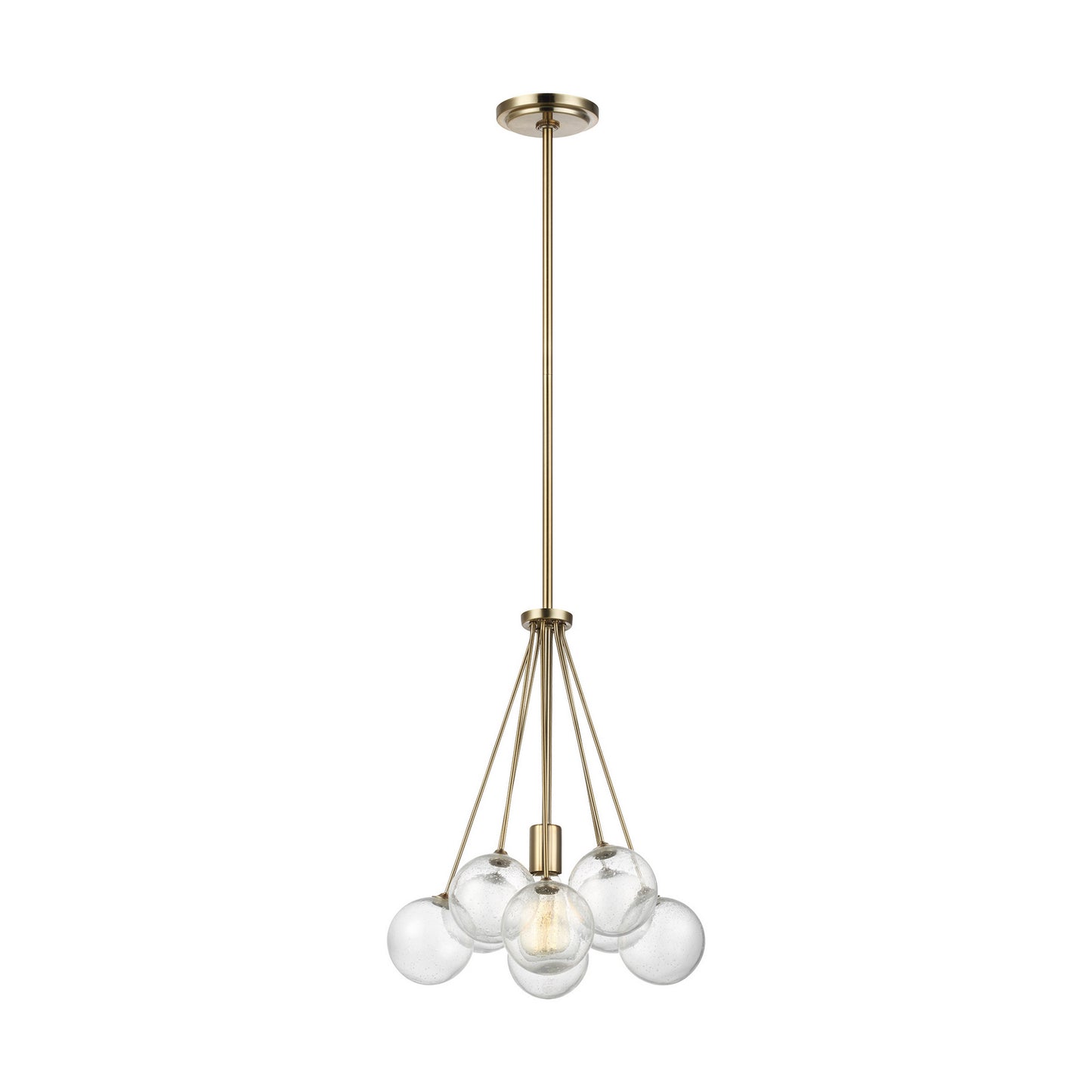 Bronzeville One Light Pendant in Satin Brass