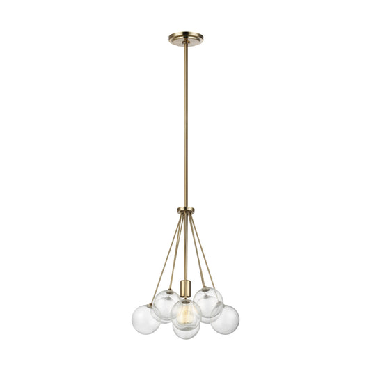 Bronzeville One Light Pendant in Satin Brass