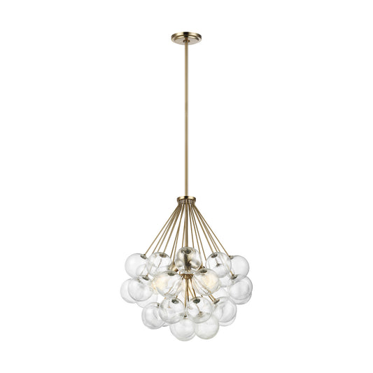 Bronzeville Three Light Pendant in Satin Brass