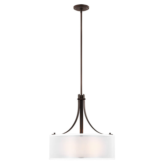 Elmwood Park Three Light Pendant in Bronze