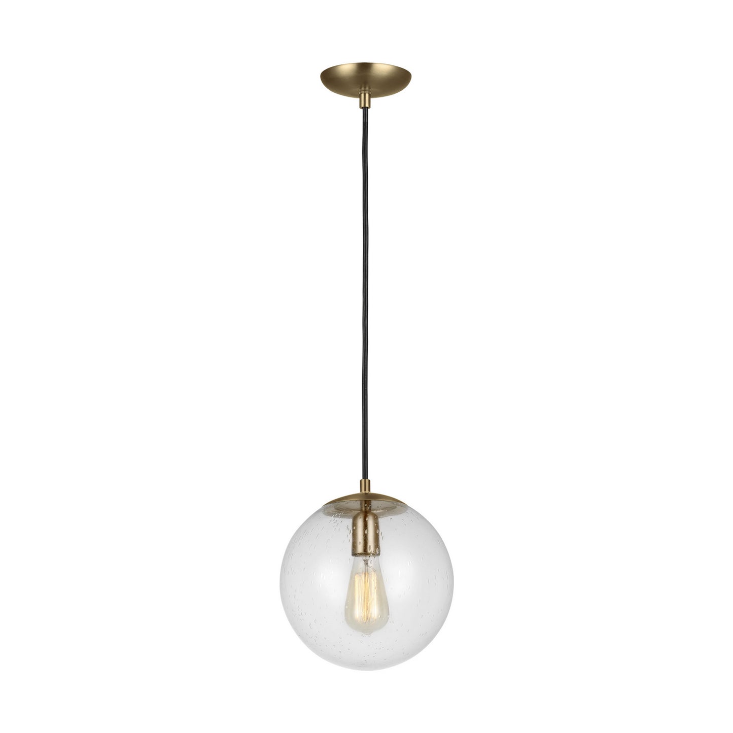 Leo - Hanging Globe One Light Pendant in Satin Brass
