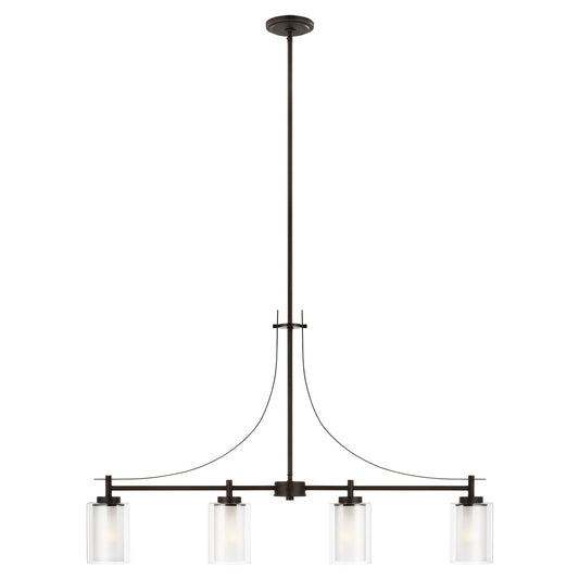 Generation Lighting - 6637304EN3-710 - Four Light Island Pendant - Elmwood Park - Bronze
