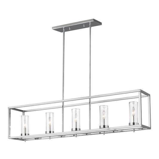 Zire Five Light Island Pendant in Chrome