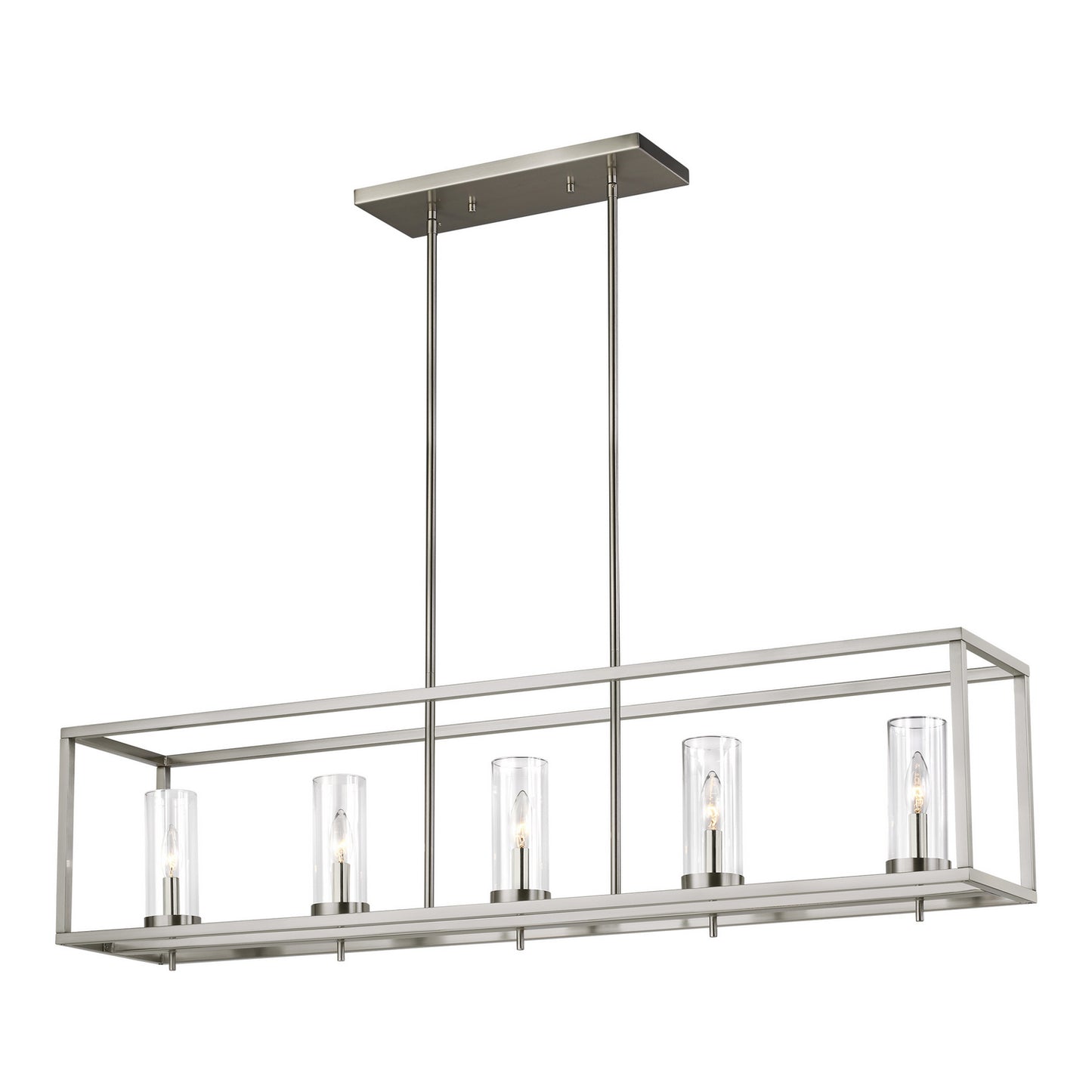 Zire Five Light Island Pendant in Brushed Nickel