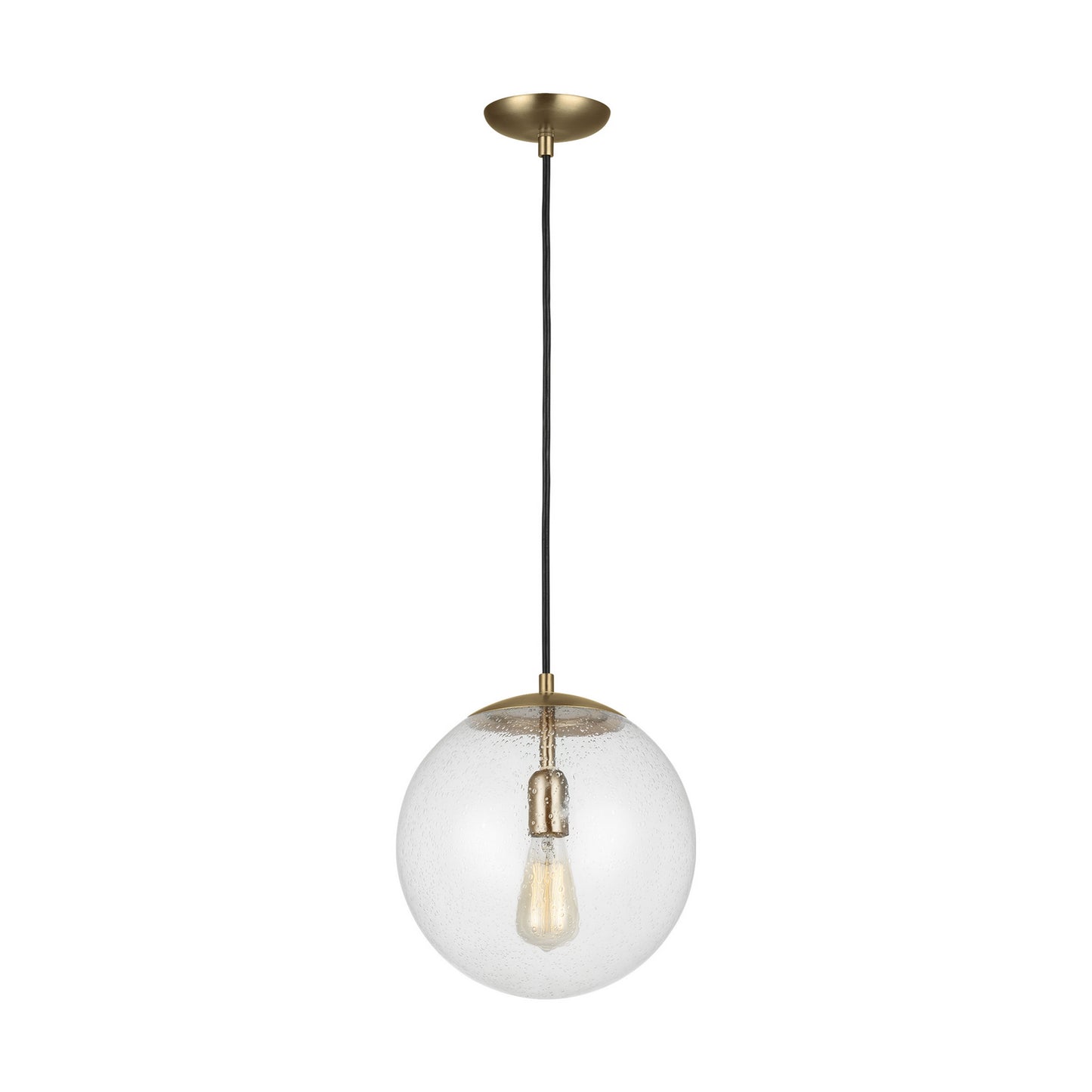 Leo - Hanging Globe One Light Pendant in Satin Brass