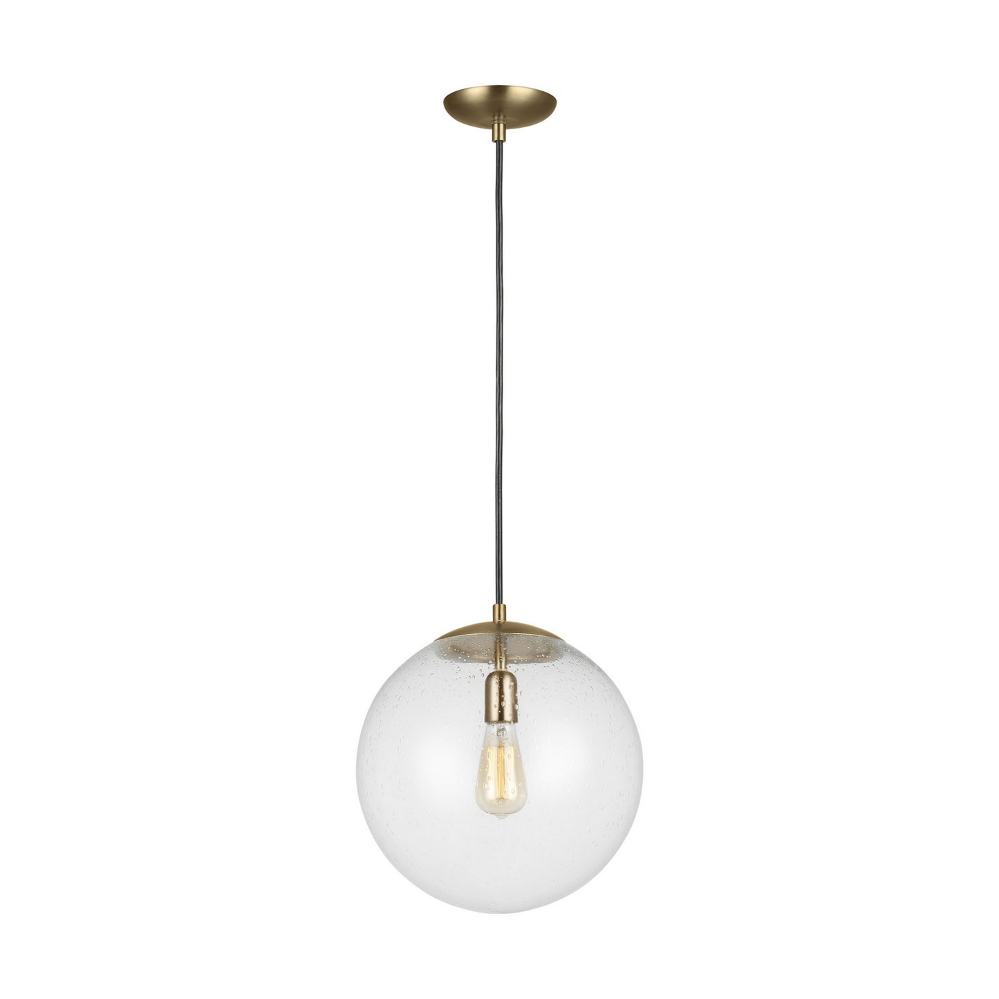 Leo - Hanging Globe One Light Pendant in Satin Brass