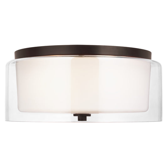 Elmwood Park Two Light Flush Mount in Bronze