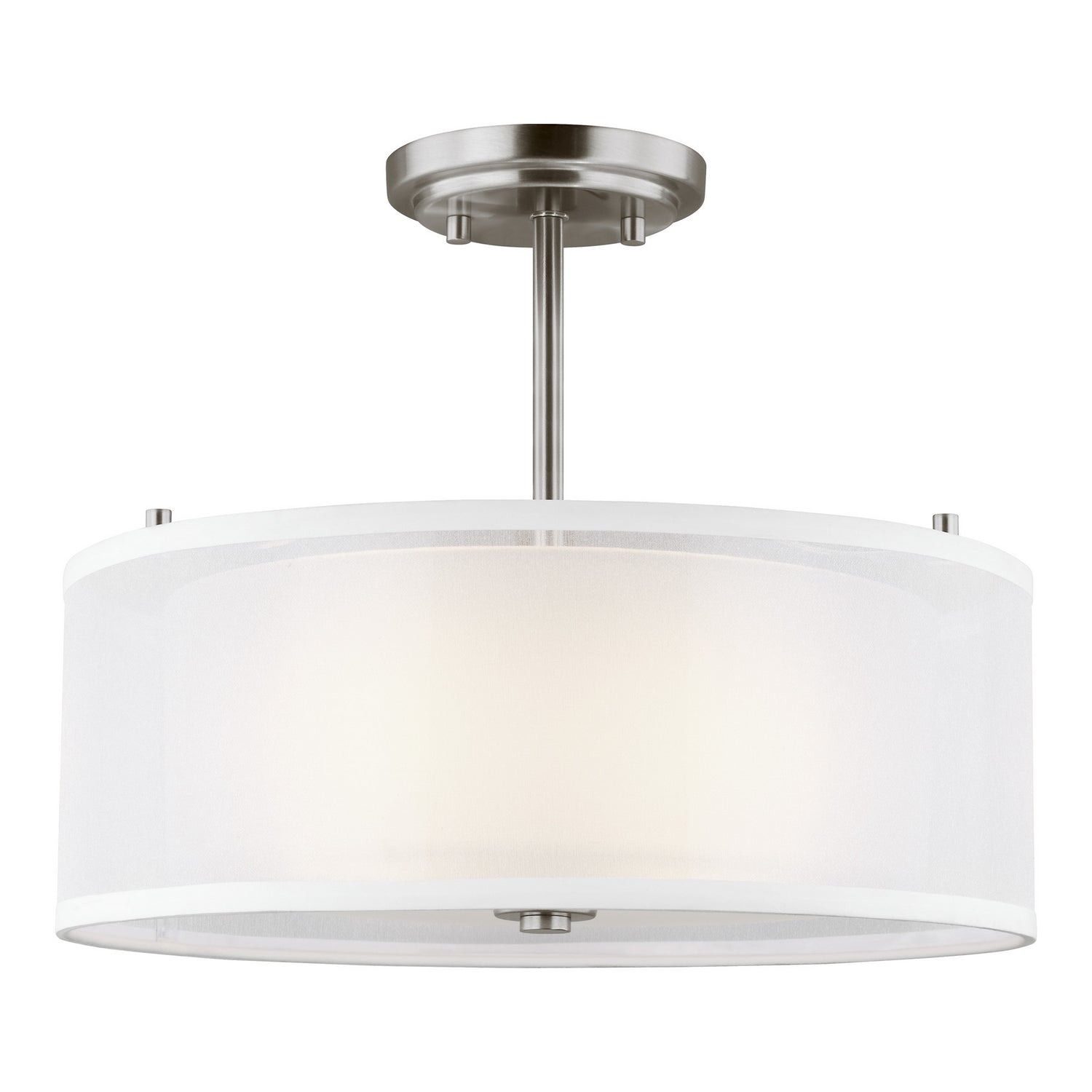 Generation Lighting - 7737302-962 - Two Light Semi-Flush Mount - Elmwood Park - Brushed Nickel